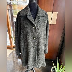 Cinzia Rocca Green Alpaca‎ Wool Blend Coat Green Sz 10. Made in Italy